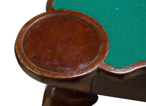 Fine George II Mahogany Concertina Action Card Table with Drawer, c.1750