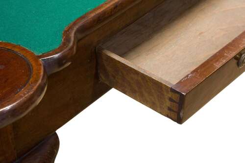 Fine George II Mahogany Concertina Action Card Table with Drawer, c.1750