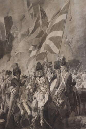 Fine Engraving after Copley – The Death of Major Pierson, Jersey 1781