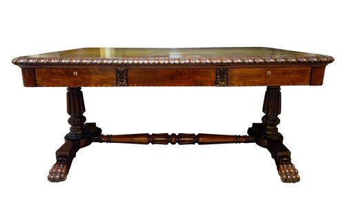 George IV Mahogany Partners Writing Table Attributed to the Manner of Gillows, Circa 1825