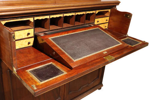 Fine Late Victorian Walnut Secretaire Bookcase, Circa 1880–1890