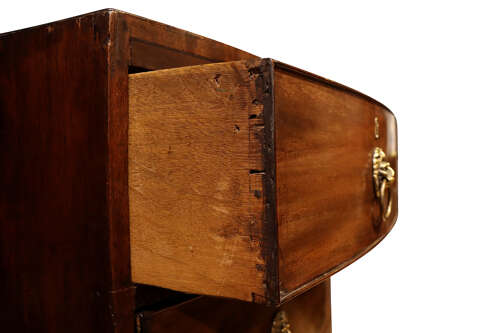 George III Bow Front Mahogany Chest of Drawers, Circa 1800