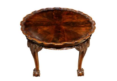 Queen Anne Style Burr Walnut Circular Occasional Table, Circa 1920