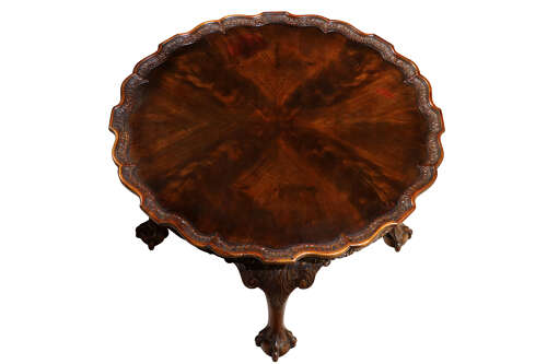 Queen Anne Style Burr Walnut Circular Occasional Table, Circa 1920