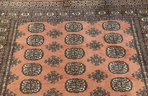Vintage Bokhara Style Rug with All-Over Gul Design