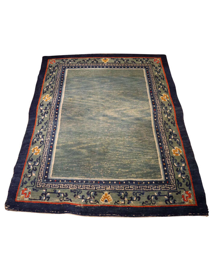 Vintage Chinese Hand-Knotted Celadon Ground Carpet / Rug in the Peking Taste