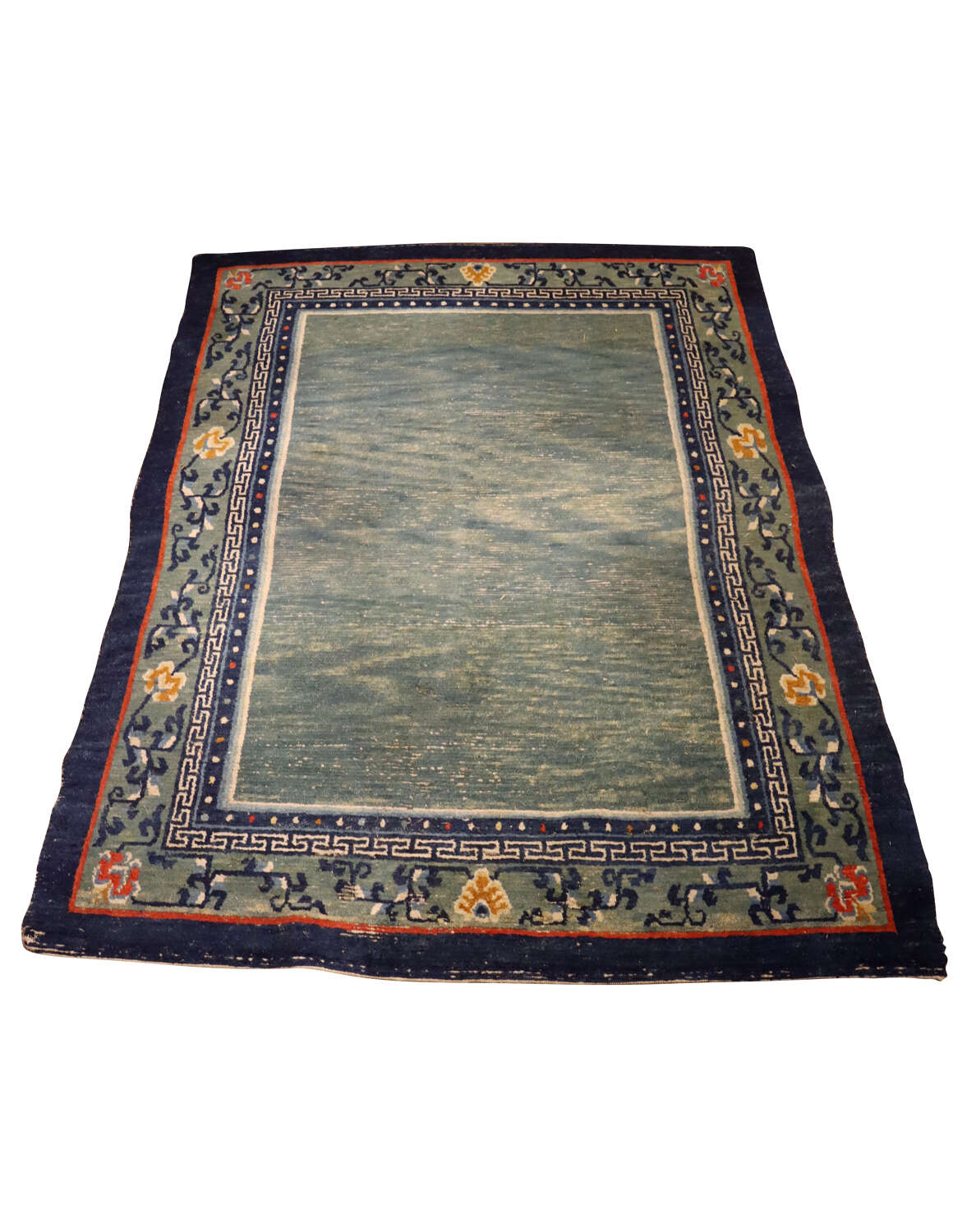 Vintage Chinese Hand-Knotted Celadon Ground Carpet / Rug in the Peking Taste