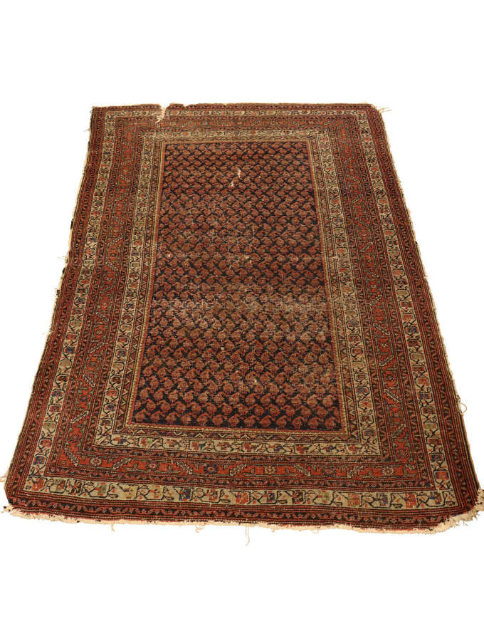 Antique Persian Hand-Knotted Rug with All-Over Boteh Design