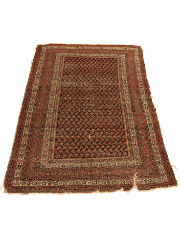 Antique Persian Hand-Knotted Rug with All-Over Boteh Design