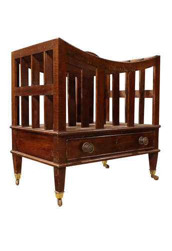 Edwardian Mahogany Canterbury / Sheet Music Cabinet with Drawer, c.1900–1920