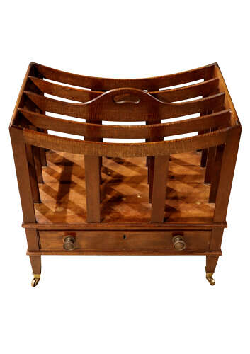 Edwardian Mahogany Canterbury / Sheet Music Cabinet with Drawer, c.1900–1920
