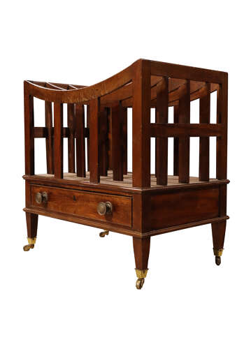 Edwardian Mahogany Canterbury / Sheet Music Cabinet with Drawer, c.1900–1920