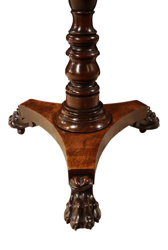19th Century mahogany tripod wine / lamp table