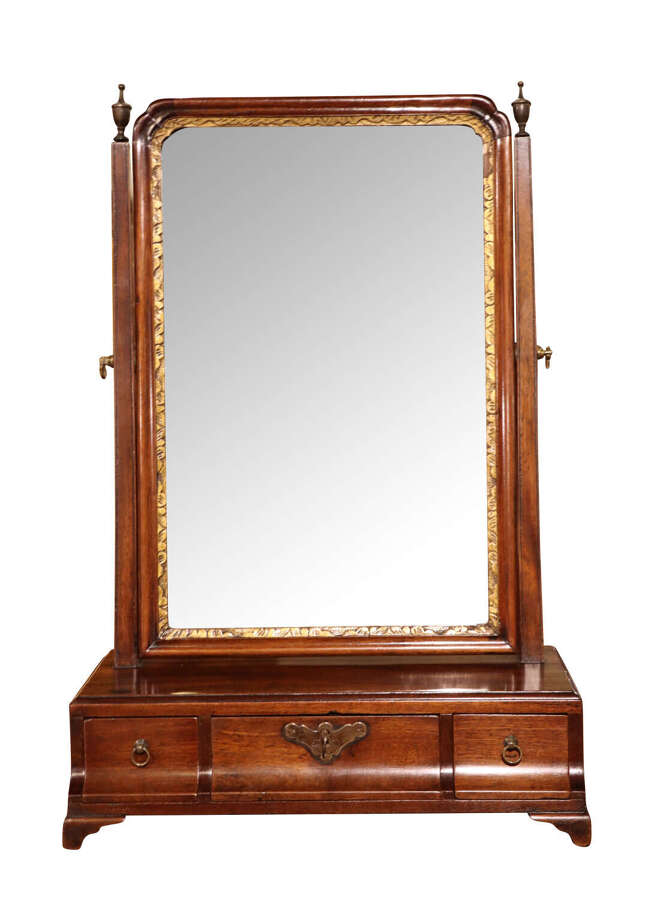 Victorian Mahogany Dressing Table Mirror with Three Drawers