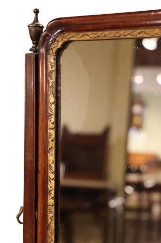 Victorian Mahogany Dressing Table Mirror with Three Drawers