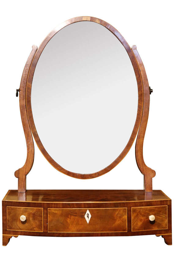 Fine Georgian Period Mahogany & Crossbanded Dressing Table Mirror, Circa 1790