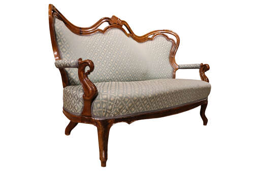 Fine Continental Walnut Three-Piece Salon Suite circa 1890
