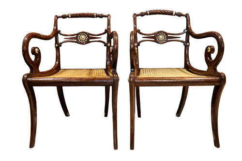 Pair of Fine English Regency Armchairs