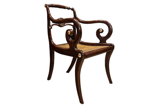 Pair of Fine English Regency Armchairs