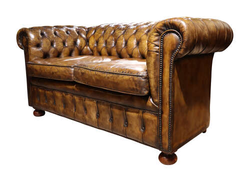 Good Quality Two Seater Leather Chesterfield