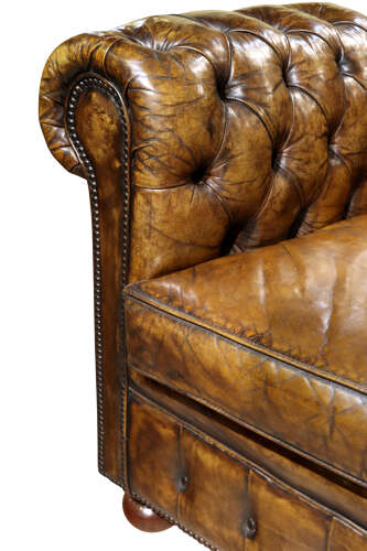 Good Quality Two Seater Leather Chesterfield
