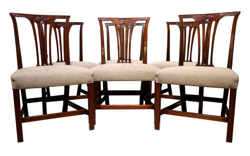 Set of Six Georgian Mahogany Dining Chairs