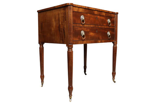 Regency Mahogany Gentlemans Writing Table with Leather Slide c.1820
