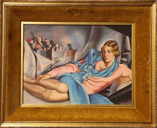 An Art Deco Portrait of Arlette Doucan, Oil on Canvas, Circa 1930