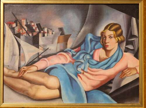 An Art Deco Portrait of Arlette Doucan, Oil on Canvas, Circa 1930