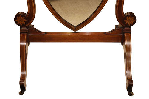 Fine Regency Inlaid Mahogany Cheval Mirror, c.1800–1820