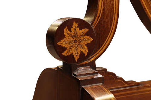 Fine Regency Inlaid Mahogany Cheval Mirror, c.1800–1820