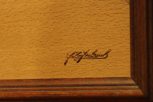 Signed Marquetry Picture of Lauterbourg, France, c.1970