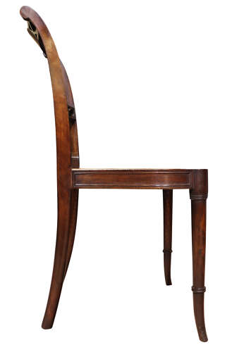 Edwardian Inlaid Mahogany Bedroom Chair with Cane Seat c.1900