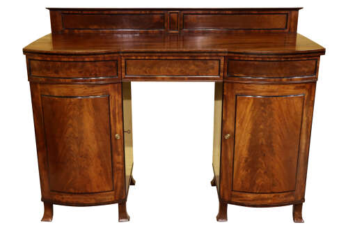 Regency Mahogany Bow Front Pedestal Sideboard, circa 1820
