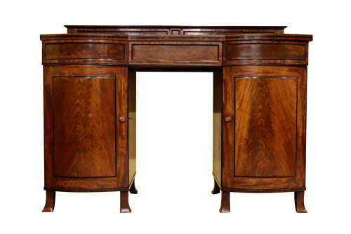 Regency Mahogany Bow Front Pedestal Sideboard, circa 1820