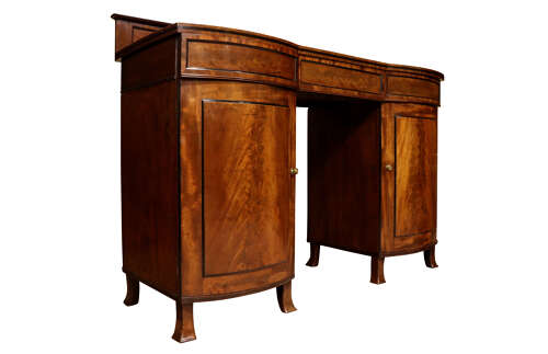 Regency Mahogany Bow Front Pedestal Sideboard, circa 1820