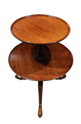 Georgian Mahogany Two-Tier Tripod Etagere, circa 1780