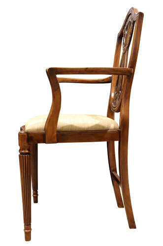 Set of Eight Hepplewhite Style Mahogany Lyre Back Dining Chairs, circa 1930