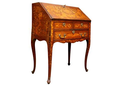 Fine Dutch Floral Marquetry Bureau, circa 1800