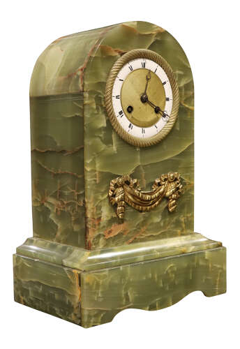 Fine Early 19th Century French Green Onyx Mantel Clock by Charles à Orléans, circa 1830