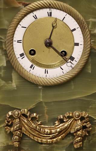 Fine Early 19th Century French Green Onyx Mantel Clock by Charles à Orléans, circa 1830