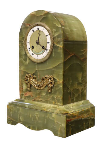 Fine Early 19th Century French Green Onyx Mantel Clock by Charles à Orléans, circa 1830