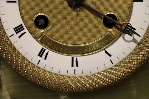 Fine Early 19th Century French Green Onyx Mantel Clock by Charles à Orléans, circa 1830