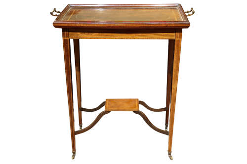 Edwardian Inlaid Mahogany Tray Top Occasional Table, circa 1905