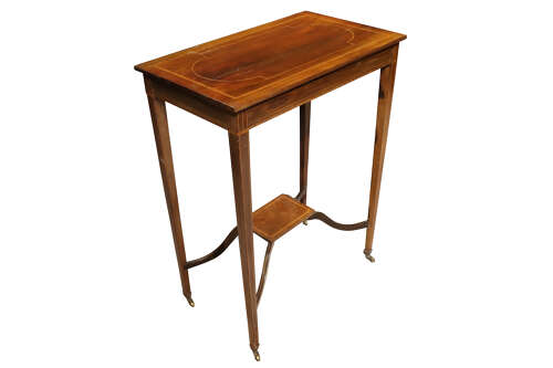 Edwardian Inlaid Mahogany Tray Top Occasional Table, circa 1905
