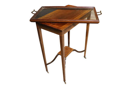Edwardian Inlaid Mahogany Tray Top Occasional Table, circa 1905