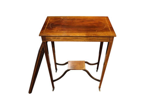 Edwardian Inlaid Mahogany Tray Top Occasional Table, circa 1905