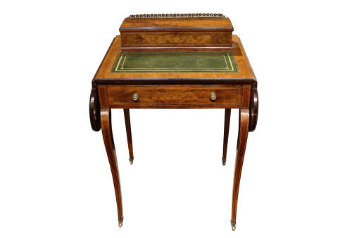 Edwardian Inlaid Rosewood Lady’s Writing Table with Fitted Interior, circa 1900