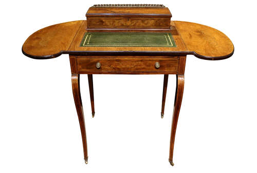 Edwardian Inlaid Rosewood Lady’s Writing Table with Fitted Interior, circa 1900