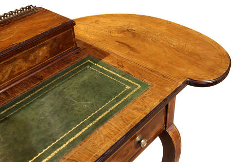 Edwardian Inlaid Rosewood Lady’s Writing Table with Fitted Interior, circa 1900